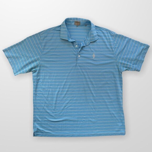 Fennec Golf Polo Blue With Grey Stripes Size 2XL - Picture 1 of 7
